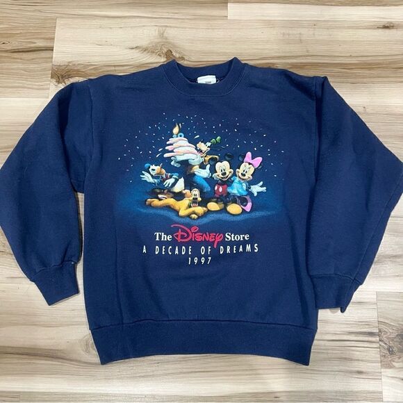Vintage Disney 1997 A Decade Of Dreams Crewneck Sweatshirt Kids Large - Picture 1 of 5